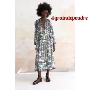 Rare! Zara Limited Edition Tie Dye Mirror Embroidered Caftan Tunic Dress XXL